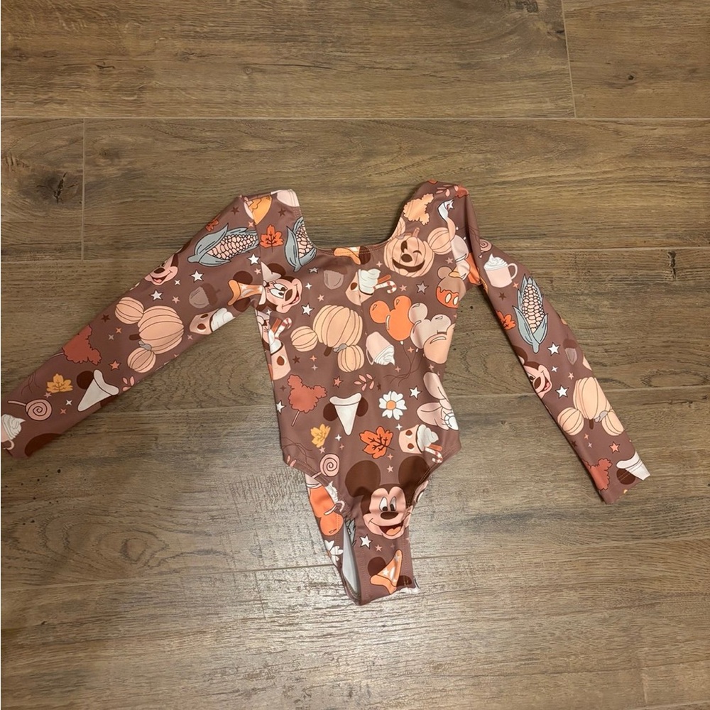 Toddler Mickey Halloween leotard  - Brown and Orange